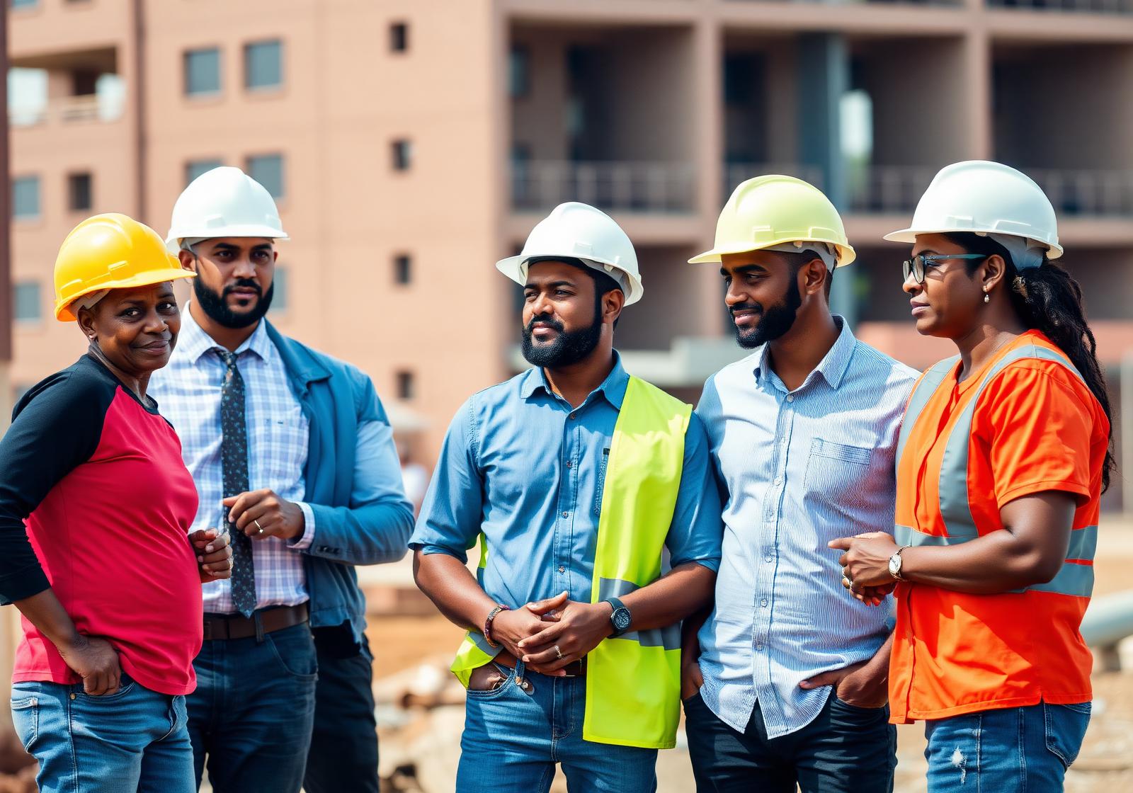 Construction professionals on site